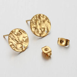 10pcs Stainless Steel Earring Studs Base Pins With Ear Backs