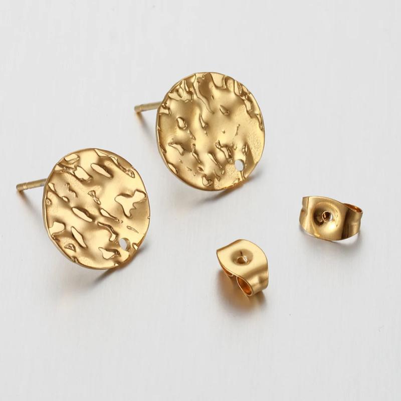 10pcs Stainless Steel Earring Studs Base Pins With Ear Backs