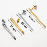 10pcs Stainless Steel Earring Studs Base Pins With Ear Backs