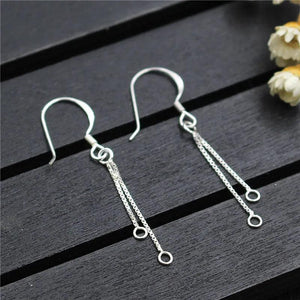 925 Sterling Silver Earring Hooks Dangle Tassel Connectors DIY Jewelry Making