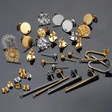 Stainless Steel Earring Studs Base Pins & Plugs Set DIY Jewelry Making