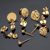 Stainless Steel Earring Studs Base Pins & Plugs Set DIY Jewelry Making