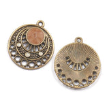 12pcs Antique Bronze Round Connector Earring Settings