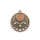 12pcs Antique Bronze Round Connector Earring Settings