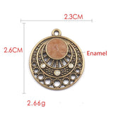 12pcs Antique Bronze Round Connector Earring Settings