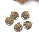12pcs Antique Bronze Round Connector Earring Settings