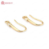 6PCS 18K Brass Zircon Earring Hooks for Diy Jewelry Making