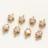 4PCS 18K Plated Zircon Star Pendant Jewelry Findings Set