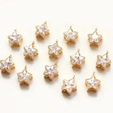4PCS 18K Plated Zircon Star Pendant Jewelry Findings Set