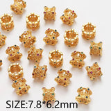 4PCS Flower Spacer Bead Jewelry Making Supplies DIY Brass 14k Plated