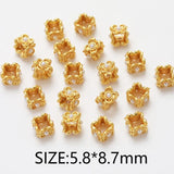 4PCS Flower Spacer Bead Jewelry Making Supplies DIY Brass 14k Plated