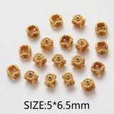 4PCS Flower Spacer Bead Jewelry Making Supplies DIY Brass 14k Plated
