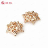6PCS 13MM Champagne Plated Brass Beads Caps for Tassels DIY Jewelry