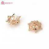 6PCS 13MM Champagne Plated Brass Beads Caps for Tassels DIY Jewelry
