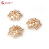 6PCS 13MM Champagne Plated Brass Beads Caps for Tassels DIY Jewelry