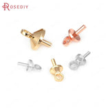 40PCS 18K Brass Half Hole Pearl Beads Connect Charms Caps