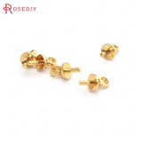 40PCS 18K Brass Half Hole Pearl Beads Connect Charms Caps