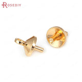 40PCS 18K Brass Half Hole Pearl Beads Connect Charms Caps
