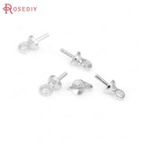 40PCS 18K Brass Half Hole Pearl Beads Connect Charms Caps