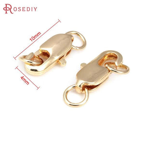 6PCS 18K Brass Lobster Clasps Necklace Bracelets Jewelry Making DIY