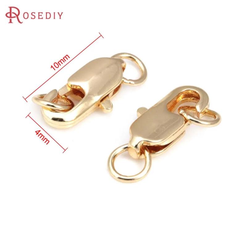 6PCS 18K Brass Lobster Clasps Necklace Bracelets Jewelry Making DIY