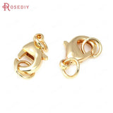 6PCS 18K Brass Lobster Clasps Necklace Bracelets Jewelry Making DIY