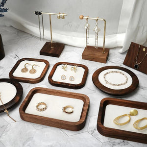 Solid Wood Jewelry Tray Bracelet Ring Display Organizer Holder