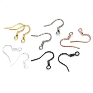 50pcs Hypoallergenic Earring Hooks Clasps Silver Plate for DIY Jewelry