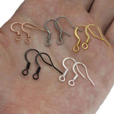 50pcs Hypoallergenic Earring Hooks Clasps Silver Plate for DIY Jewelry