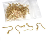 50pcs Hypoallergenic Earring Hooks Clasps Silver Plate for DIY Jewelry