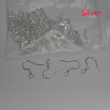 50pcs Hypoallergenic Earring Hooks Clasps Silver Plate for DIY Jewelry