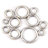Stainless Steel Spring Clasps Round Ring Carabiner Keychain Key Holder DIY
