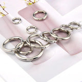 Stainless Steel Spring Clasps Round Ring Carabiner Keychain Key Holder DIY
