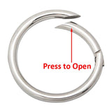 Stainless Steel Spring Clasps Round Ring Carabiner Keychain Key Holder DIY