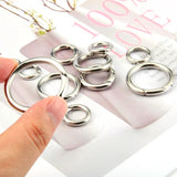 Stainless Steel Spring Clasps Round Ring Carabiner Keychain Key Holder DIY