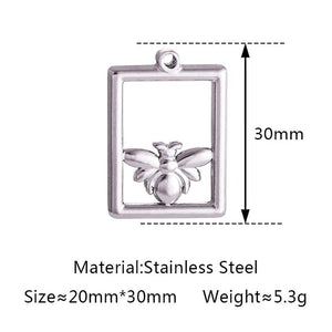 3pcs Bee Rose Flower Charms for DIY Earrings Necklace Making