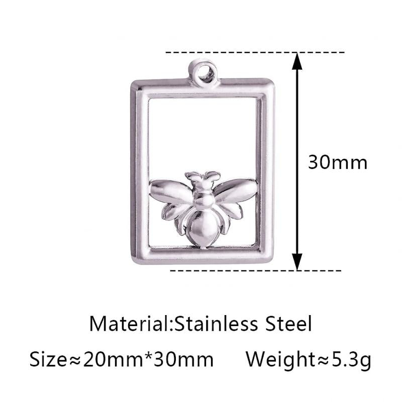 3pcs Bee Rose Flower Charms for DIY Earrings Necklace Making