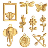 3pcs Bee Rose Flower Charms for DIY Earrings Necklace Making