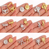 3pcs Bee Rose Flower Charms for DIY Earrings Necklace Making