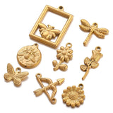 3pcs Bee Rose Flower Charms for DIY Earrings Necklace Making