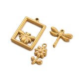 3pcs Bee Rose Flower Charms for DIY Earrings Necklace Making