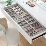 Velvet Jewelry Display Tray Case Grid Earring Rings Box Storage Holder