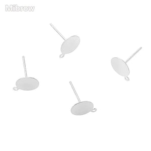 20PCS S925 Sterling Silver Stud Earrings Ear Pins Ball Needles DIY Earring