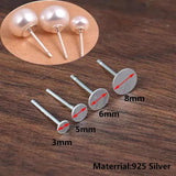 20PCS S925 Sterling Silver Stud Earrings Ear Pins Ball Needles DIY Earring