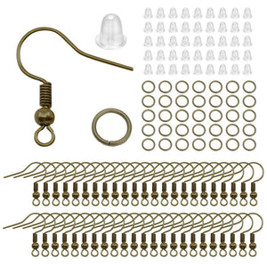 600Pcs Hypoallergenic Earring Hook Kit Mix-color Ear Wires Fish Hooks