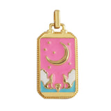 Enamel Tarot Cards Sun Star Moon Evil Eye Heart Hand Charm Pendant