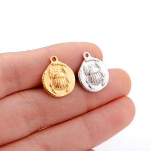 3Pcs Scarab Beetle Pendant DIY Choker Necklace Bracelet Findings