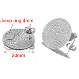 10pcs Stainless Steel Round Earring Backs Post Studs DIY Supplies