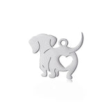 10pcs 14*17mm Stainless Steel King Charles Hound Dog Charms Pendants