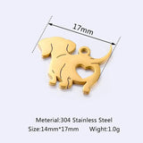 10pcs 14*17mm Stainless Steel King Charles Hound Dog Charms Pendants